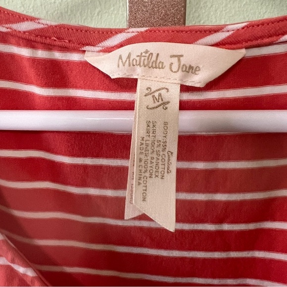 Matilda Jane Maxi Dress striped floral Coral Cream Medium - Picture 2 of 6